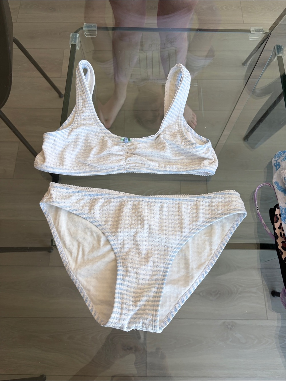 Zara Kids White Textured Bikini Set
